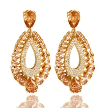 Новогодние серьги для женщин Роскошные серьги ААА CZ Красочные Серьги Свадебная вечеринка модные ювелирные изделия