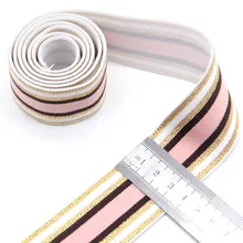 4 см эластичные ленты нейлон розовый блеск золотые полосы пояса Elastique кутюр DIY одежды нижнее белье брюки Швейные аксессуары