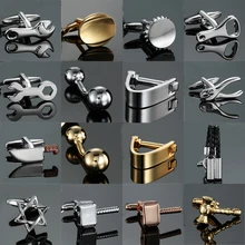 18 стилей, Микс,, дизайнерские запонки, простые, нержавеющая сталь, молоток, нож, шаровой ключ, запонки для мужчин, свадебный, деловой подарок