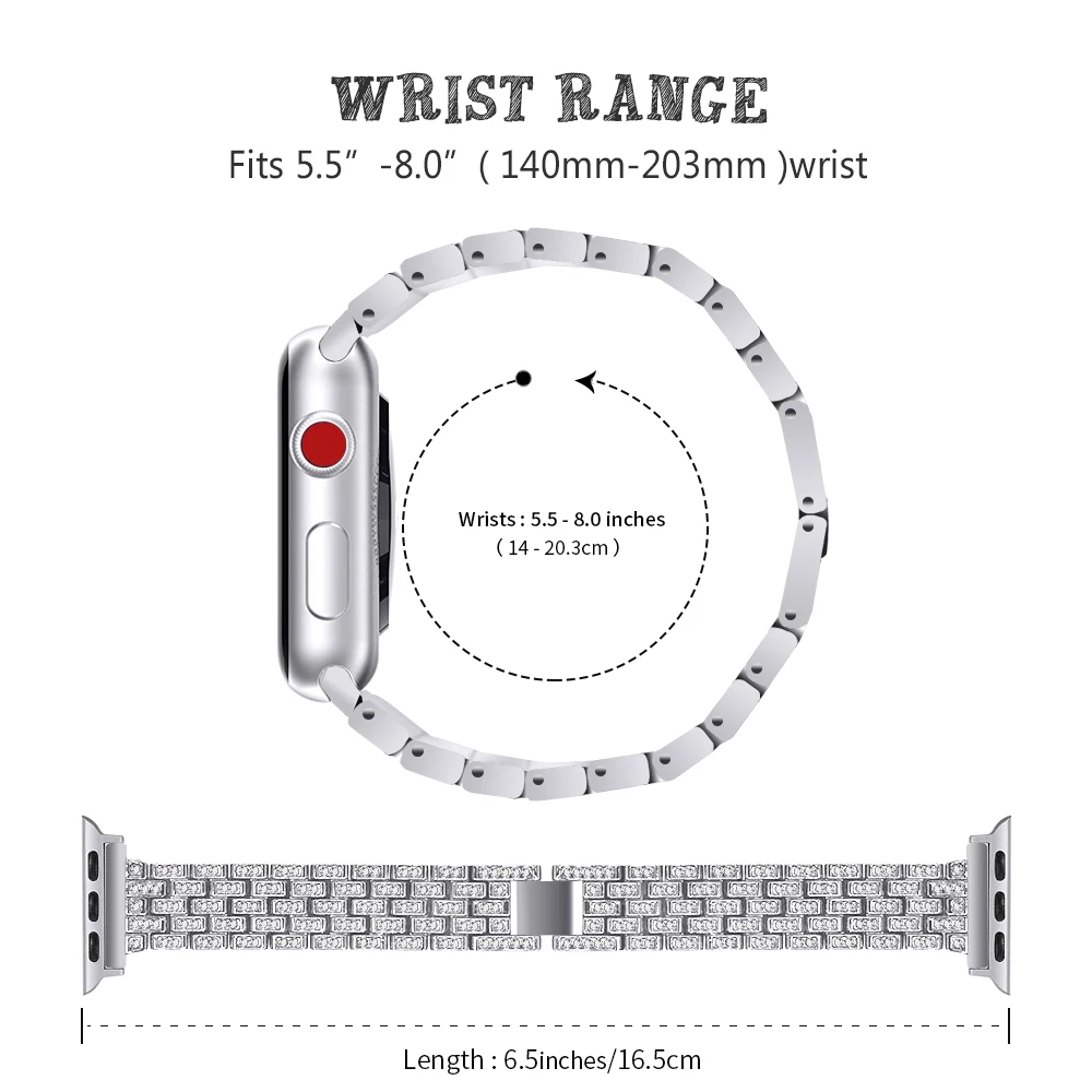 JOYOZY для женщин, шикарный ремешок для Apple Watch, 38 мм/40 мм, регулируемый ремешок из нержавеющей стали для iwatch, серия 4, 3, 2, 1, браслет