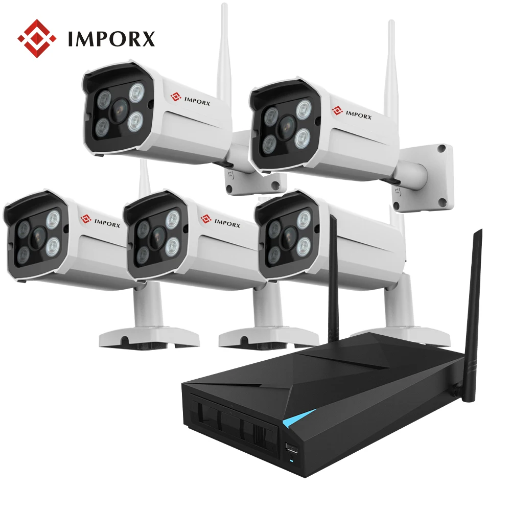 

IMPORX 8CH Wireless NVR Set Onvif 5pcs WIFI IP Camera Outdoor 1.3MP Home Security CCTV System Video Surveillance Kit