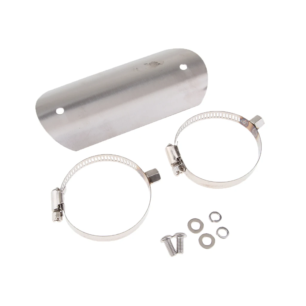 Universal 14.6 cm Stainless Steel Motorcycle Exhaust Muffler Pipe Heat Shield Cover Heel Guard