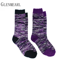 Merino Wool Women Socks Hosiery Upscale Brand Knitting Fall Winter Warm Coolmax Compression Thick Female Ladies Boot Socks 2PK