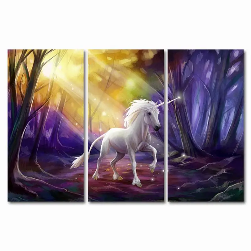 

Nordic Decoration Posters And Prints cartoon unicorn oil painting Wall Art Canvas Painting wall Pictures for Living Room decor