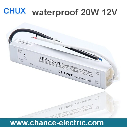 

waterproof power supply 20w 12v power supply 110V/220v 1A LED Light Power supply for Science Instruments power(LPV-20W-12V)