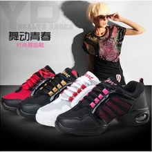 Новинка г., Женская обувь в стиле джаз розового, золотого, черного, белого цветов кроссовки на танкетке для танцев