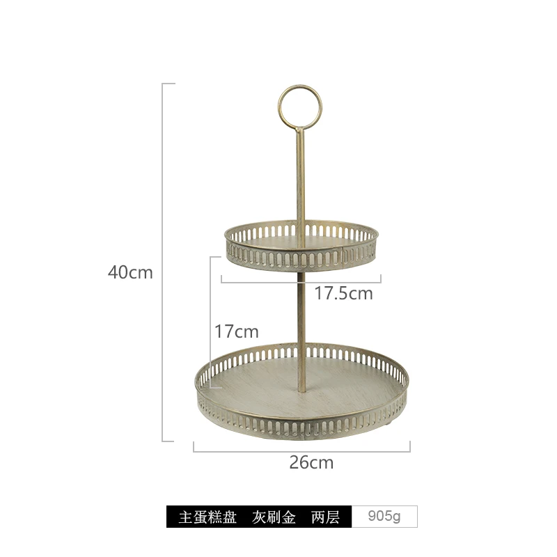 Винтажные серые подставки для торта свадебные вечерние украшения для торта деревянные поднос для кекса тарелки для закусок товары для дома, кухни - Цвет: Two Tier