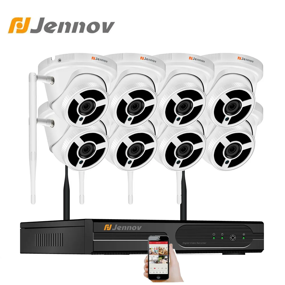

Jennov 2MP 1080P NVR Kit Wifi Camera System Wireless Security Video Surveillance 8CH Home Security System P2P HD IP 66 Camera
