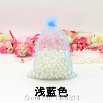 

Light Blue Color Organza Drawstring Sack size 17X23CM, Candy Gift Jewelry Cosmetic Sample Packaging Pocket, 100 Pcs/Lot