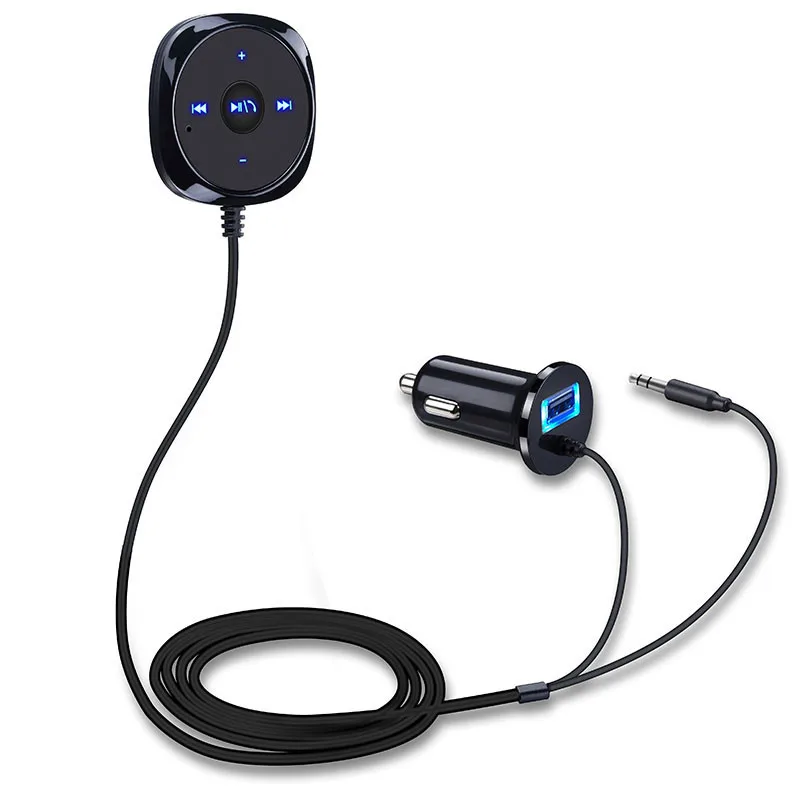 Jinserta Bluetooth гарнитура для авто MP3-плееры AUX аудио A2DP Музыка приемник адаптер Поддержка IOS Siri Магнитная База 5 В 2.1a USB Зарядное устройство