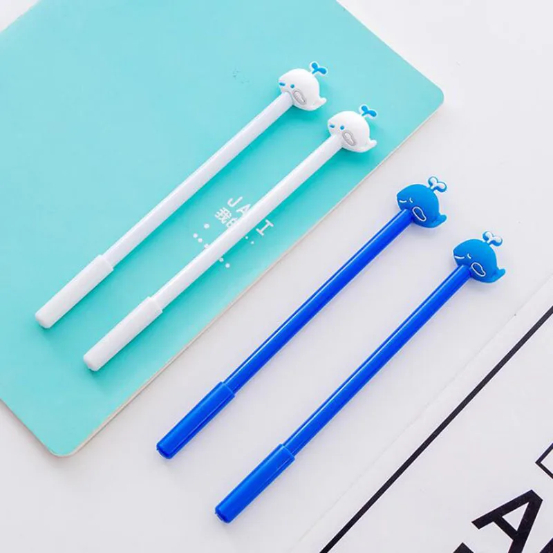 

2 Pieces / Serving Small Blue Whale Gel Gel Pen Primary School Cartoon Office Supplies Children'S Gifts Beautiful Stationery