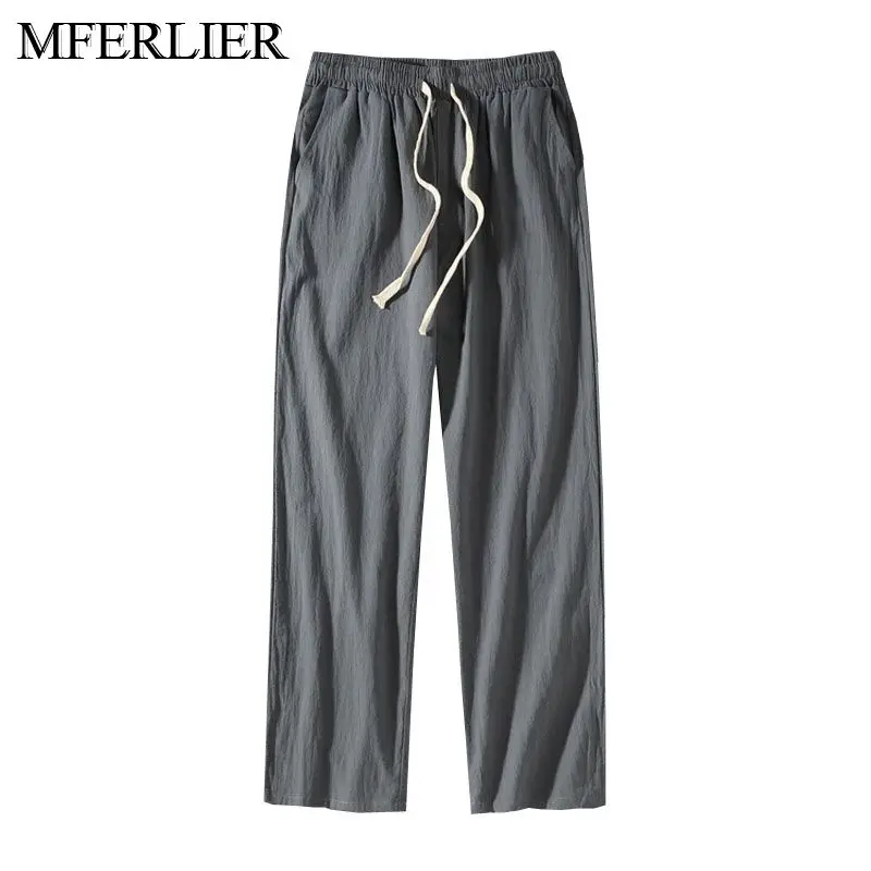 Autumn Summer Plus size pants men 5XL 6XL 7XL 8XL Waist 140cm Cotton linen large size trousers men 5 colors Autumn Summer Plus size pants men 5XL 6XL 7XL 8XL Waist 140cm Cotton linen large size trousers men 5 colors