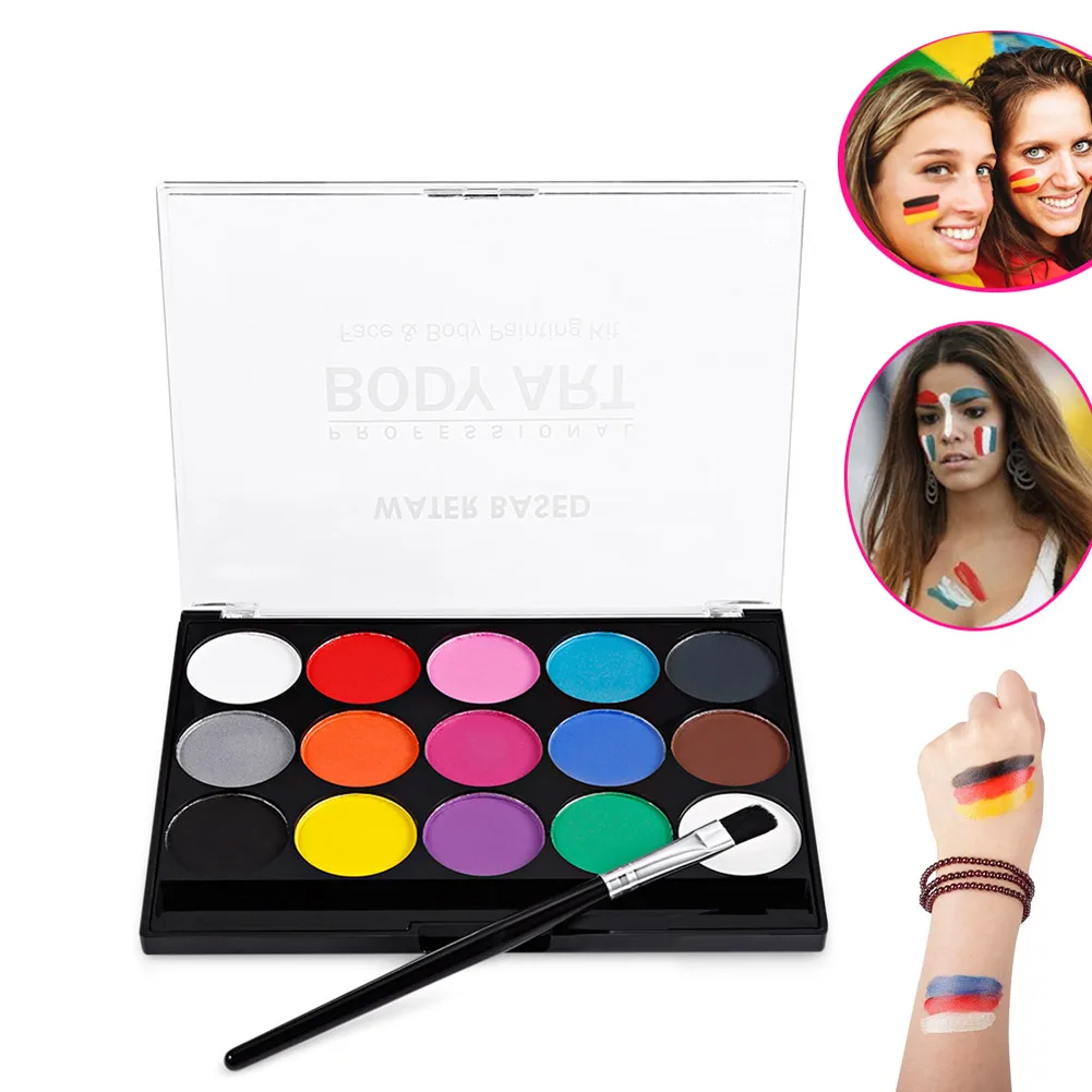 Face Body Painting Pressed Powder Palettes Set 15 Colours Face Art Make