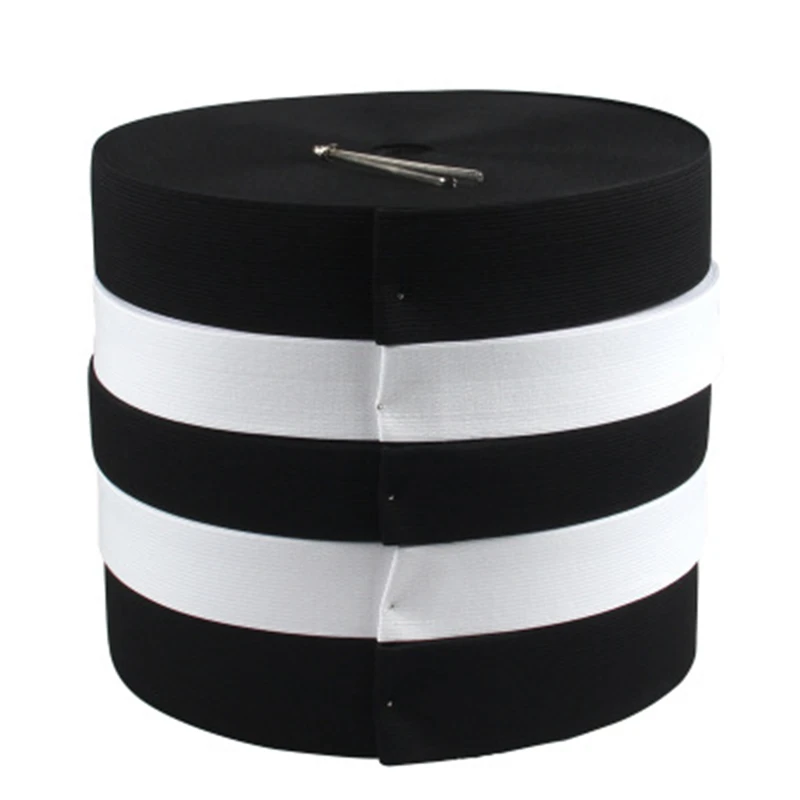 10 Yards 0.8 4cm Thicken black white Elastic Ribbon clothes rubber band