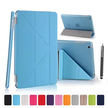 

XSKEMP For iPad mini 4 7.9" Premium Slim PU Leather Transparent PC Hard Back Smart Cover Case Shockproof With Auto Sleep Wake Up