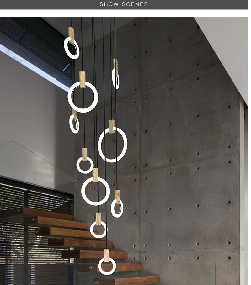 

2019 Modern LED chandelier nordic living room pendant lamp bedroom fixtures stair novelty illumination loft hanging lights