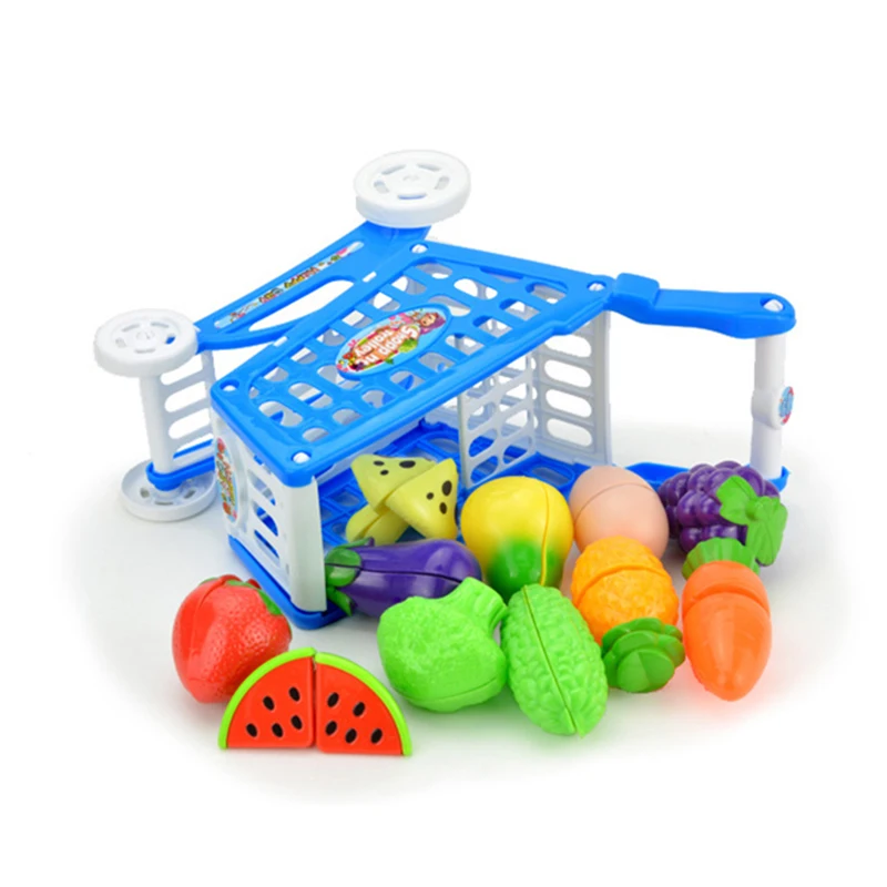 

Baby DIY Shopping Cart Pretend Shopping Game Toy Kids Can Be Assembled Disassembled Role-Playing Toy Growth Companion Toy Gift