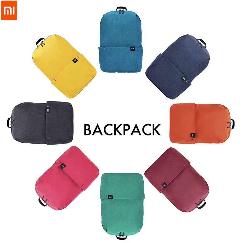 

2018 New Xiaomi Colorful Mini Backpack Bag 8 Colors Level 4 Water Repellent 10L Capacity 165g Weight YKK Zip Outdoor Smart Life