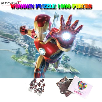 

MOMEMO Iron Man 1000 Pcs Wooden Puzzle Movies Jigsaw Puzzle 1000 Pieces Adults Wooden Puzzles Nice Gifts Puzzle Toys Home Decor
