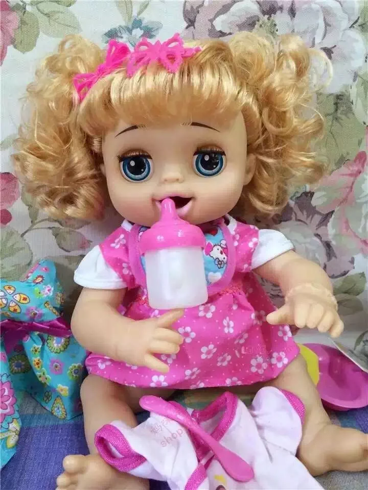 

40cm Simulation fashion can speak , eat some food ,drink water , to the toilet baby doll model Action Figures Reborn Baby