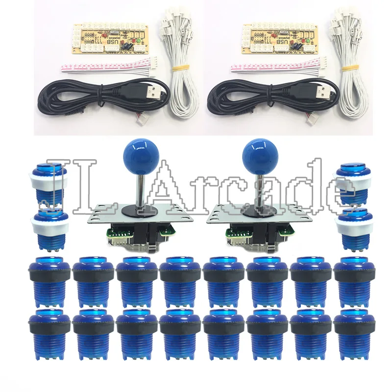 

2-Player DIY Arcade Joystick Kits With 20 LED Arcade Buttons + 2 Joysticks + 2 USB Encoder Kit + Cables Arcade Game Parts Set