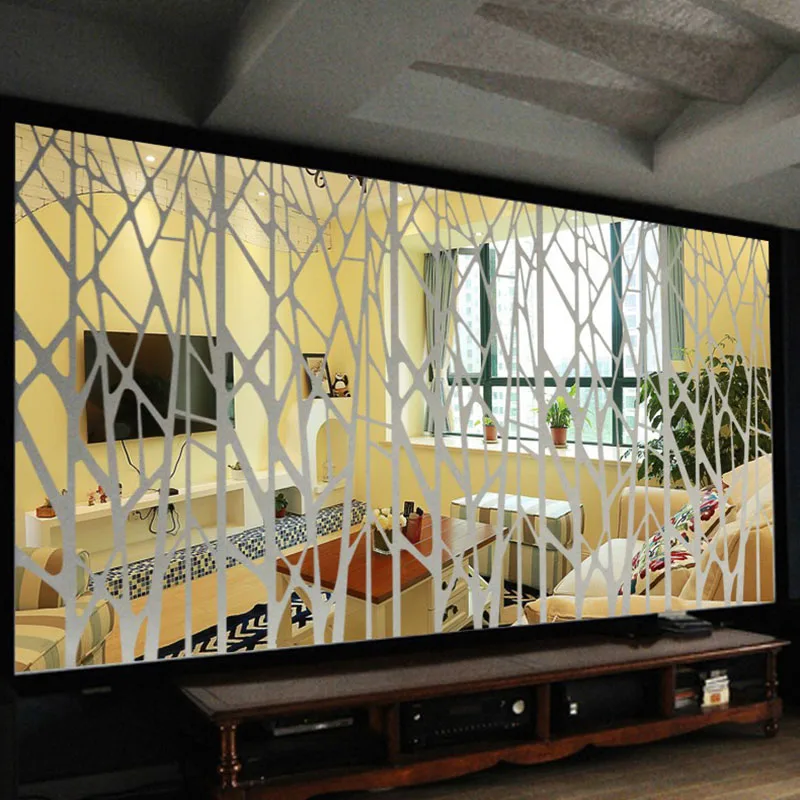 

Custom size Acrylic mirror veins wall stickers hotel living room entrance background decorative stickers environmental removable