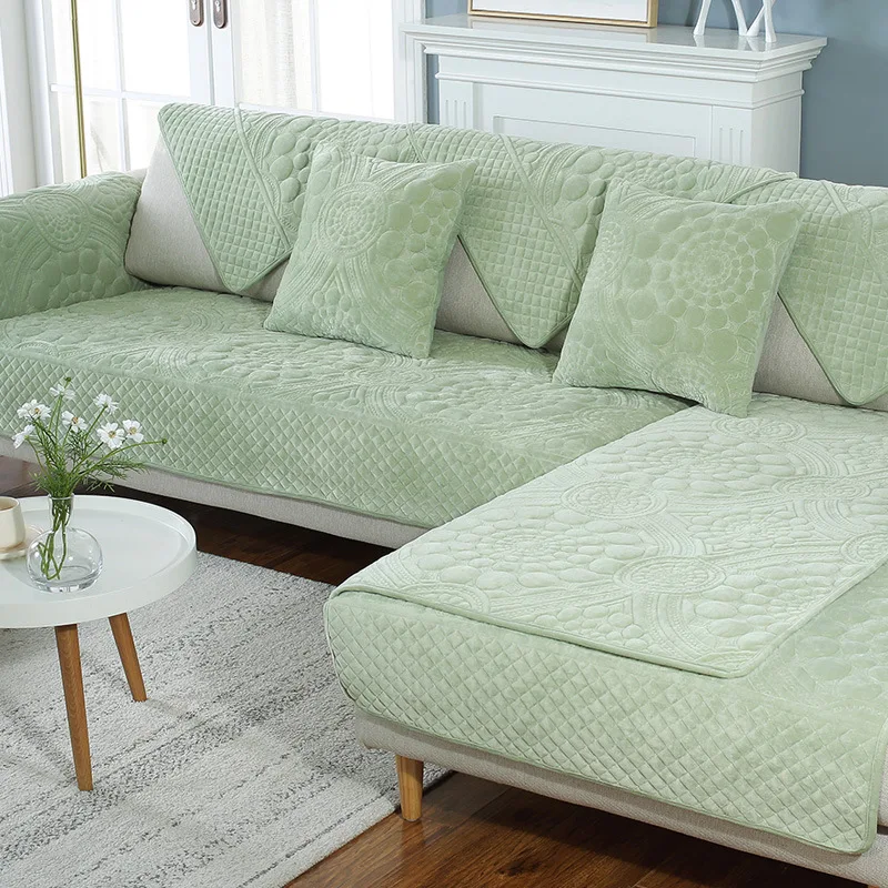 Толстый плюшевый чехол для дивана, полотенце, современный европейский диван, подушка, подушка, L угловой диван, однотонный цвет, теплое диванное полотенце
