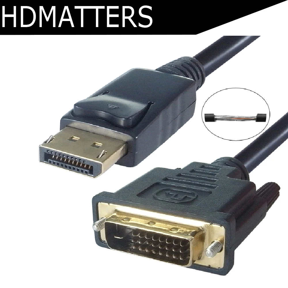 عرض ميناء إلى DVI كابل الذكور إلى الذكور DisplayPort موانئ دبي إلى DVI اتصال محول 1080 P 3D ل HDTV PC العارض 6ft 1.8 m ، 1 m ، 3 m