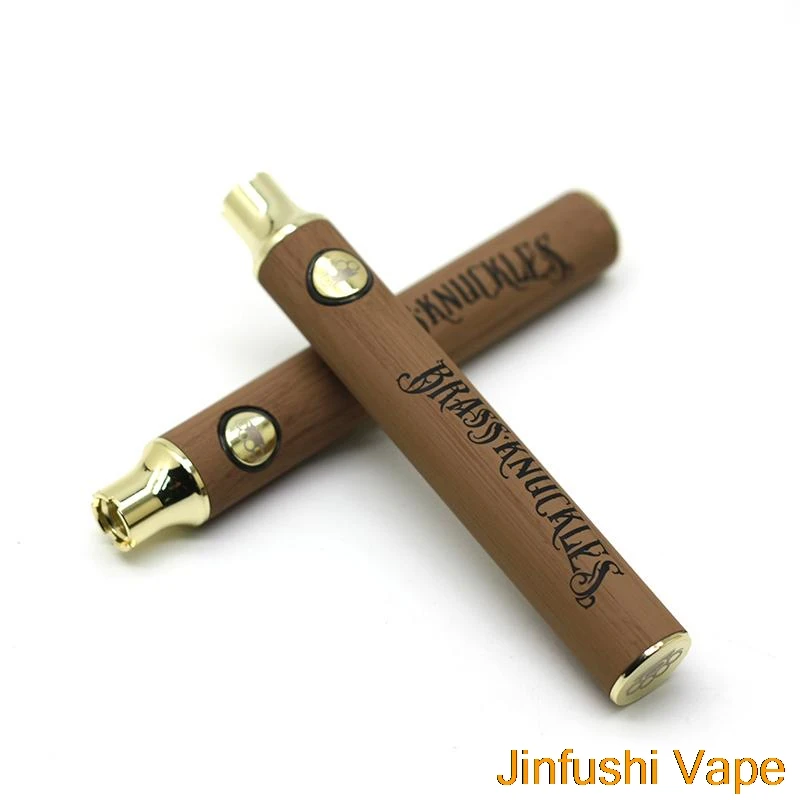 New Brass Knuckles Battery Gold//Wood 650//900mAh with USB Charger 510 Thread Lot
