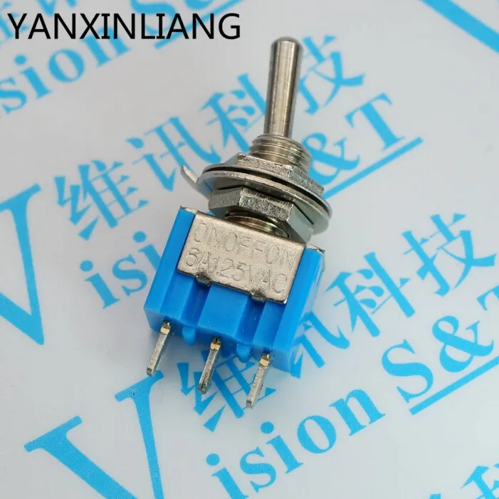 5 шт./лот миниатюрный тумблер MTS-102 SPDT 6A 125VAC/3A 250VAC Мини рычаг переключателя 3 Pin