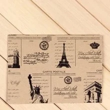 10 шт./лот 152*107 мм Винтаж Стиль Винтаж Эйфелева Полотенца конверт Europea Ретро Стиль кожа Decration Бумага карта Башня свобода