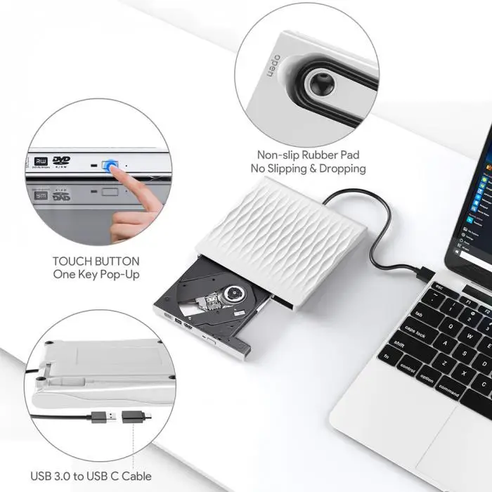USB 3,0 внешний CD DVD привод Rewriter писатель высокая скорость передачи данных для портативных ПК EM88