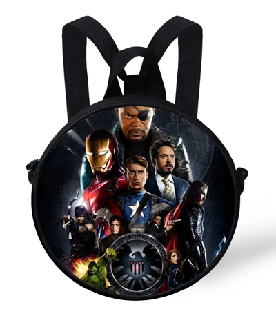 9-дюймовый детские круглый рюкзак сумка для маленьких мальчиков с принтом "Мстители рюкзак «Железный человек» для детей дошкольного возраста школьные рюкзаки для детей - Цвет: Y214