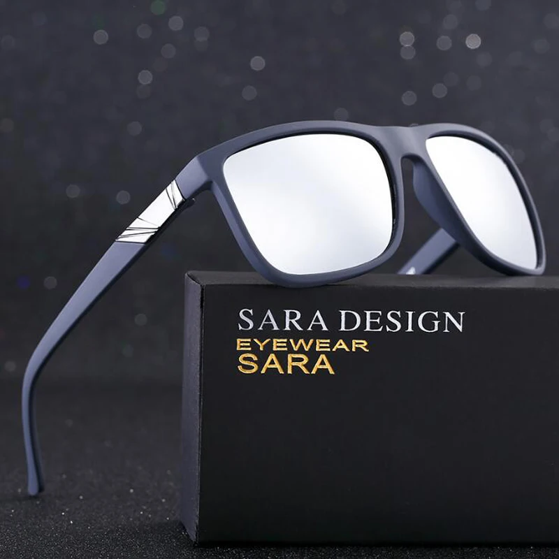 

SARA Men Square Sunglasses Brand Designer Polarized Sun Glasses For Men Coating High quality Oculos Gafas Sun Glasses UV400