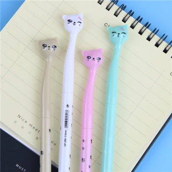 

4 Pcs 0.5mm Cute Candy Color Bow Cat Gel Ink Pen Maker Pen School Office Supply Escolar Papelaria