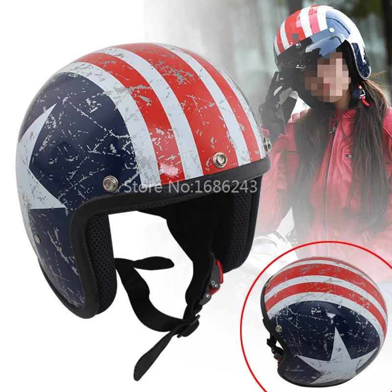 Moto rcycle шлем Vespa Винтаж подходит для harley зима половина шлем с внутренним козырек jet Ретро мотоциклетный шлем коврики