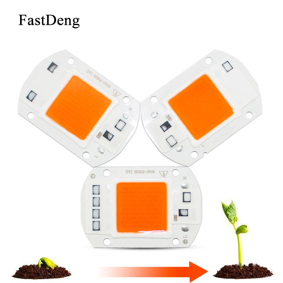 

Grow Led AC 110V 220V Led for Plants 380nm-780nm Full Spectrum Best For Hydroponics 20W 30W 50W Grow Light Chip DIY Indoor