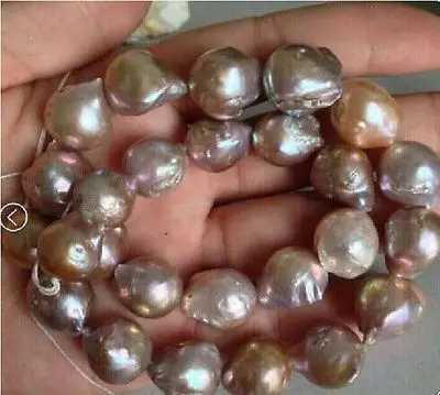 

ddh001521 HUGE 15-16MM SOUTH SEA BAROQUE GOLD PINK PEARL NECKLACE