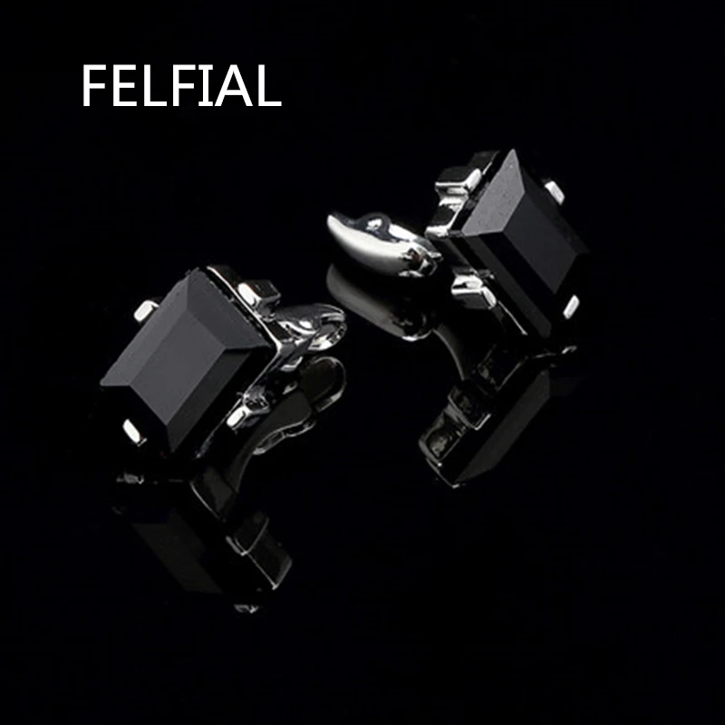 

Jewelry Brand black Crystal Ball Cuff link Buttons designer High Quality shirt cufflinks for mens Wholesale Free Shipping