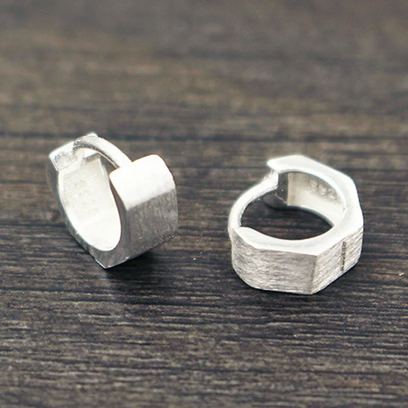 

Real 925 Sterling Silver Earings Handmade Punk Hip Hop Personality Earcuff For Men Women Ladies Fine Jewellery Bisuteria