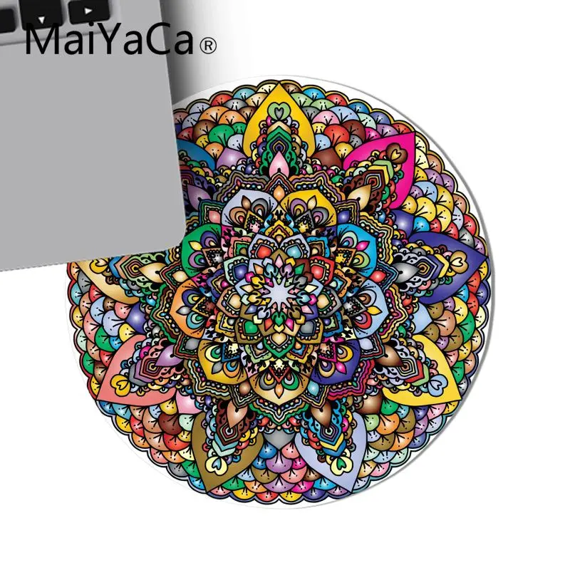 MaiYaCa уникальный настольный коврик для мыши с изображением цветов Мандалы На Заказ, круглый коврик для мыши, игровой коврик для геймера, Круглый Настольный коврик, muismat