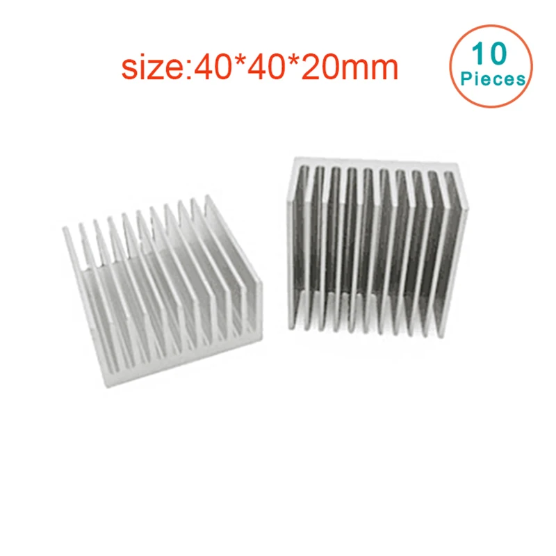 New 10pcs Silver 40x40x20mm Aluminum Heat Sink Radiator Heatsink for