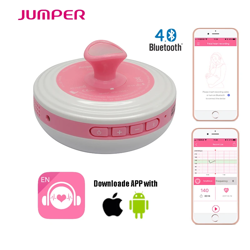 

Newest Prenatal doppler, ultrasound baby Heart Beat Monitor By Wireless Bluetooth connection phone APP listen baby's sounds
