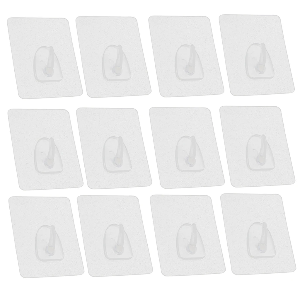 12x квадратный самоклеящийся настенный крючок Traceless Sticky вешалка на стену Вешалка 8x6 см