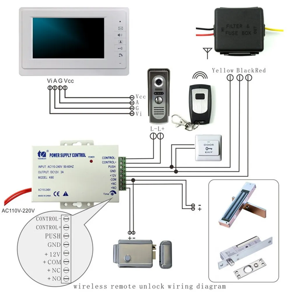 7 дюймов Цвет TFT-LCD дверного видеозвонка/видео-телефон двери/домофон спикерфон домофон видео дверной звонок видеодомофон