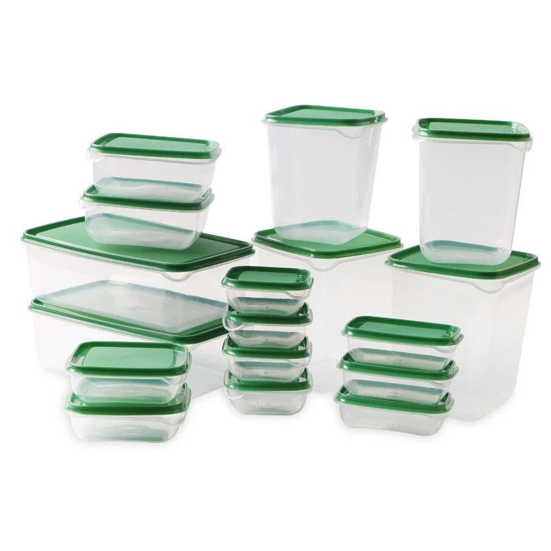 

1Set 17Pcs Food Crisper Plastic Food Storage Box Multi Purpose Refrigerator Crisper Food Container Kitchen Storage Organization