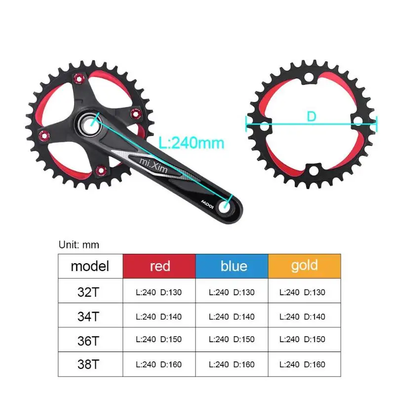 Велосипедная Звездочка MTB велосипед шатун одна пластина+ Кривошип 32T 36T 38T велосипедная Звездочка велосипедная цепь велосипедная Часть Аксессуары