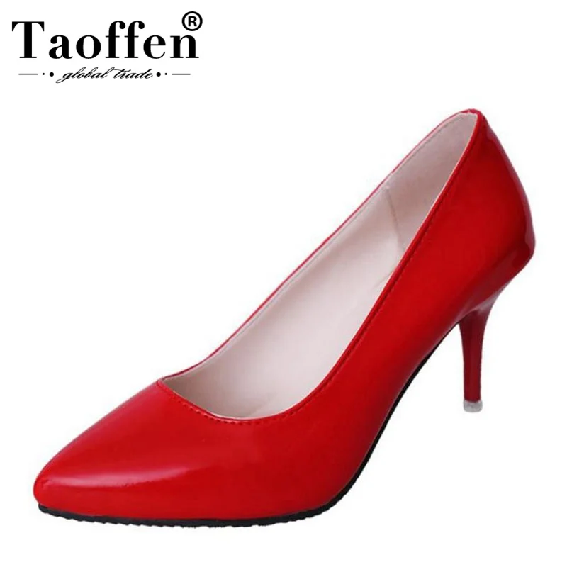 

TAOFFEN Women Party Pumps Sexy Thin Heels Solid Color Office Ladies Pointed Toe High Heel Shoes Women Club Shoes Size 34-39