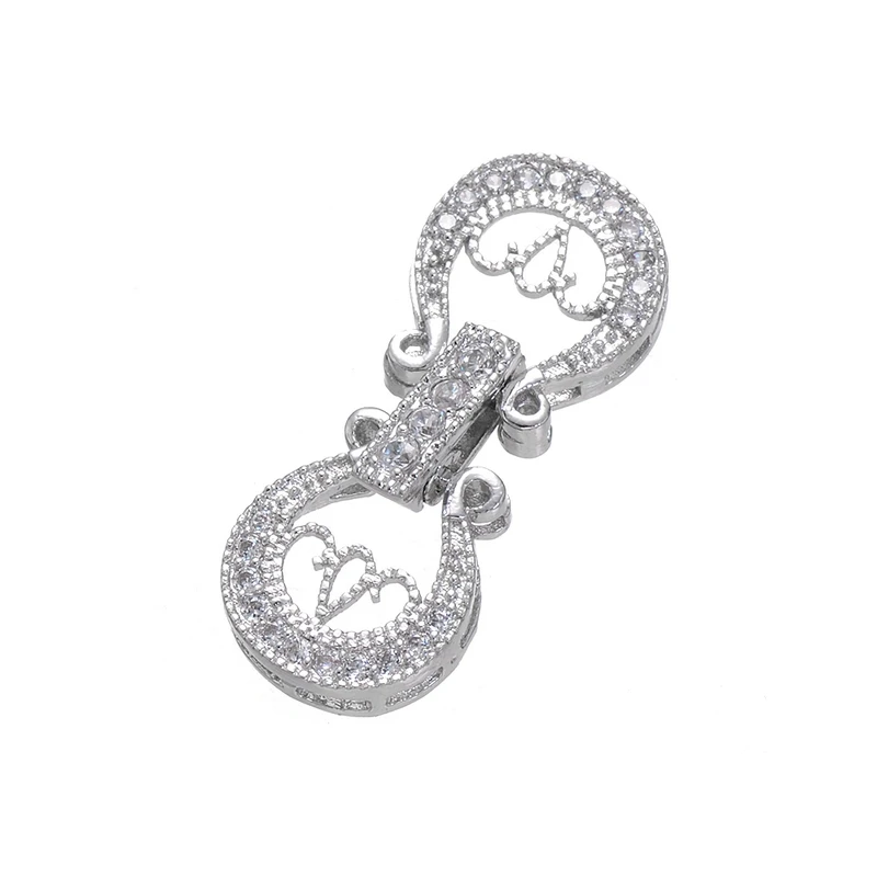 

Diy Jewelry Findings High Quality Copper Cubic Zirconia Rhinestone Clasps for DIY Pearls / Beaded Chain Jewellery Accessories