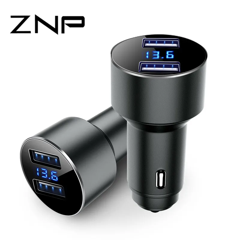 ZNP 2 ميناء USB سيارة شاحن الرقمية LED عرض 5 فولت 3.4A الألومنيوم سبائك شحن سريع لل فون 6 Xiaomi شاحن سيارة لسامسونج ZNP 2 ميناء USB سيارة شاحن الرقمية LED عرض 5 فولت 3.4A الألومنيوم سبائك شحن سريع لل فون 6 Xiaomi شاحن سيارة لسامسونج